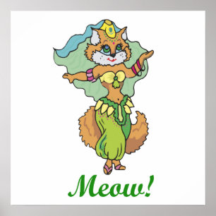 Póster Cat Belly Dancer