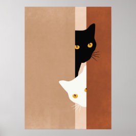 Poster  cat black and white