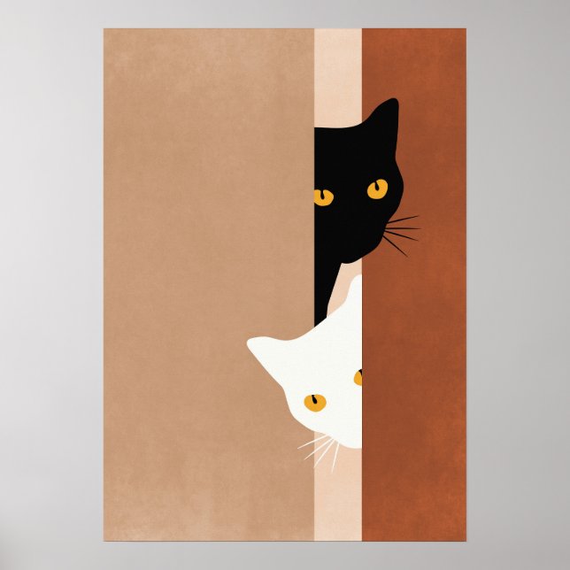 Poster  cat black and white (Frente)