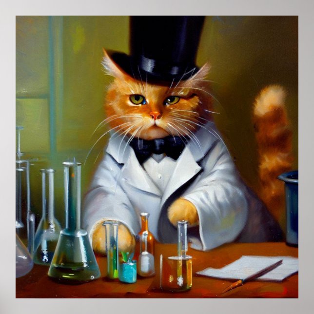 Poster Cat Chemist (Frente)