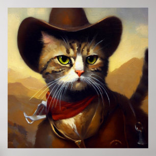 Poster Cat Cowboy