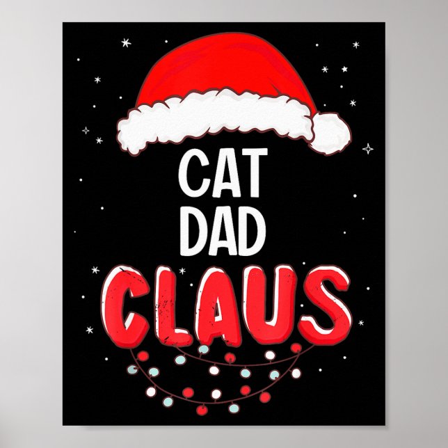 Poster Cat Dad Santa Claus Christmas Matching Costume For (Frente)