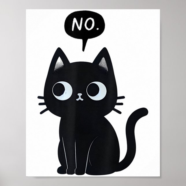 Poster Cat Diz Que Não Há Gato Negro Engraçado (Frente)