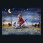 Poster Cat Imagination, Louis Wain<br><div class="desc">Louis Wain (5 August 1860 – 4 July 1939) was an English artiste known for his drawings, which consistently featured anthropomorphized large-eyed cats and kittens. In his later years he may have suffered from schizophrenia (although this claim is disputed), which, according to some psychiatrists, can be seen in his works. Quote:Wikipedia</div>