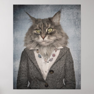 Poster Cat In Clothes