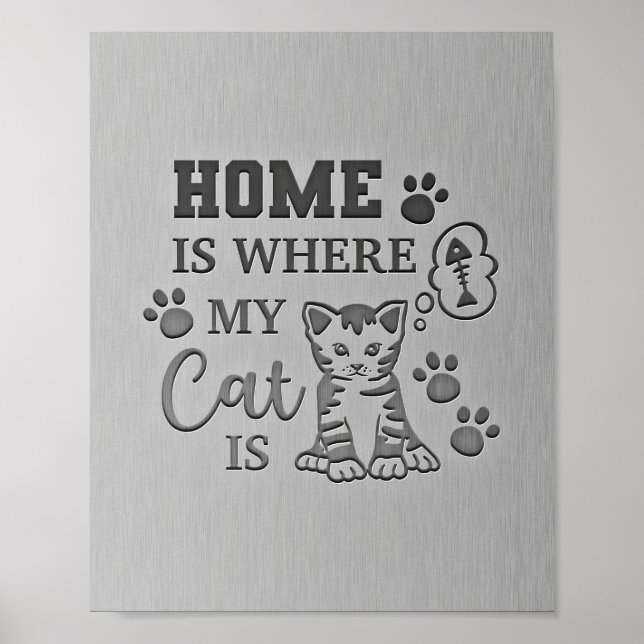Poster Cat Lover Home É Onde Meu Gato (Frente)
