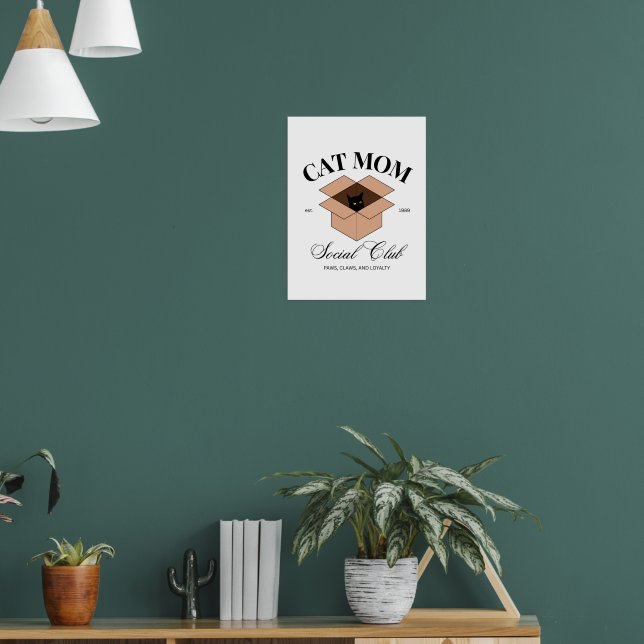 Poster Cat Mãe Social Club - Gatos, Animais, Animais, Ani (Sala de Estar 1)