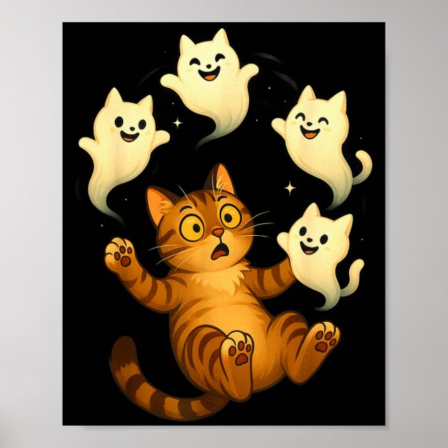 Poster Cat Meme Funny Soky Halloween Kitty  (Frente)