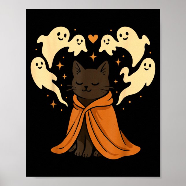 Poster Cat Meme Soky Cute Black Halloween  (Frente)