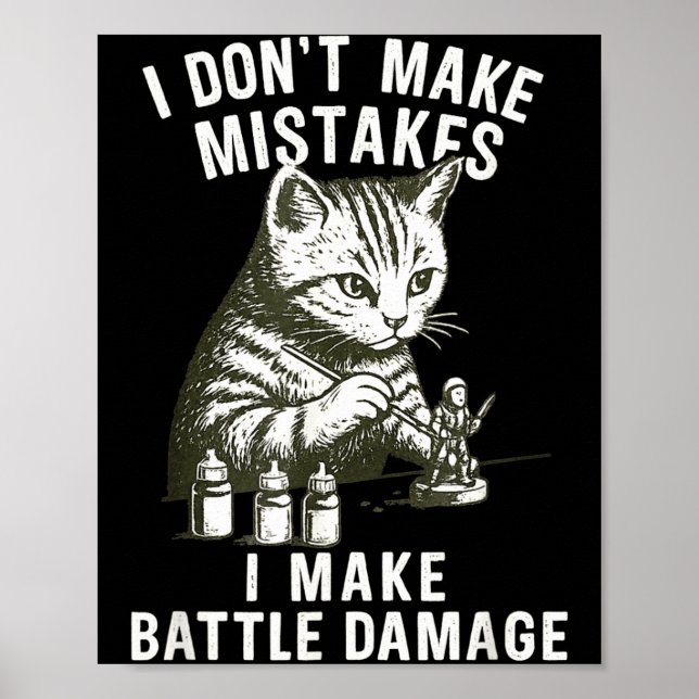 Poster Cat Miniature Painter Battle Damage Funny Miniatur (Frente)