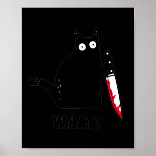 Poster Cat O Que_ Engraçado Camisa Negra De Gato, Gato As