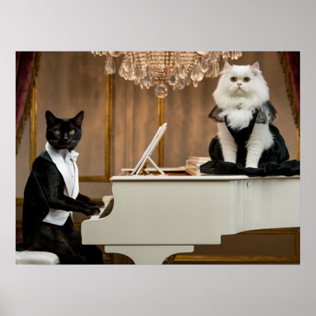 Poster Cat Piano Lounge Act (Frente)