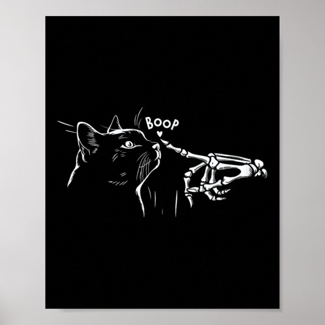 Poster Cat Skeleton Boop Halloween Pet Women Raparigas K (Frente)