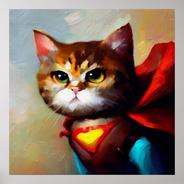 Poster Cat Superherói (Frente)