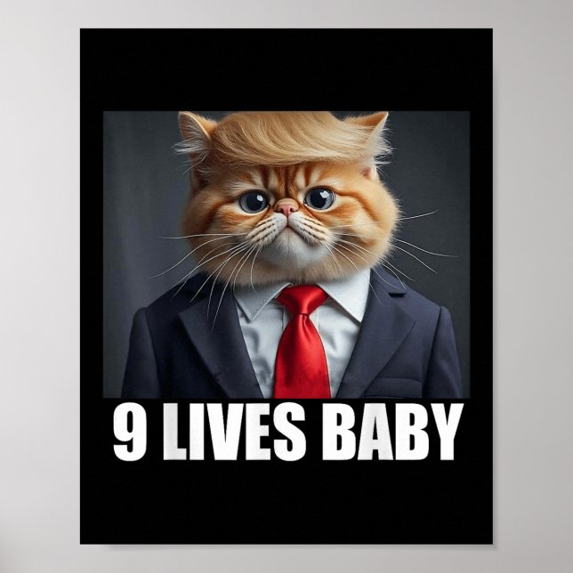 Poster Cat Trump 9 Lives Baby (Frente)