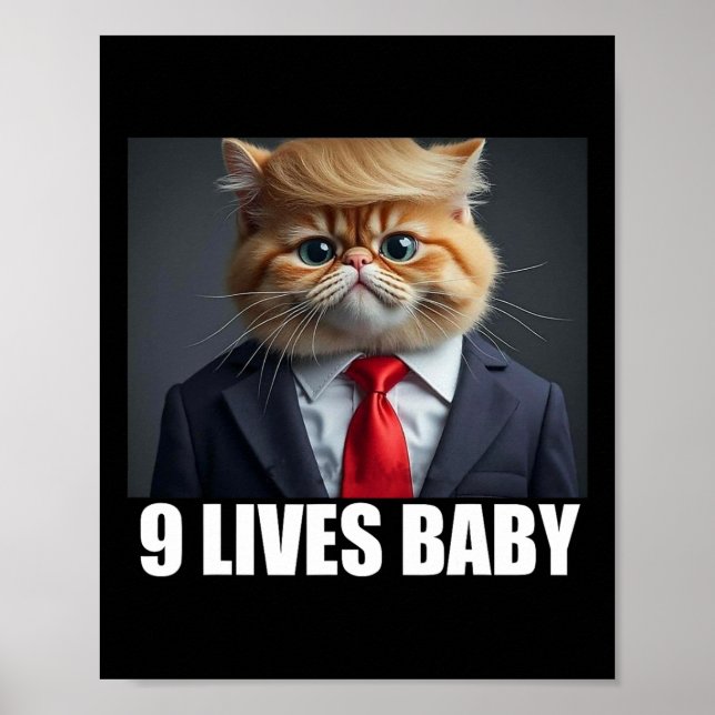 Poster Cat Trump 9 Vive Bebê Engraçado Gpresente De Gato  (Frente)