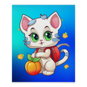 Póster Cat Vai Para A Escola 85241