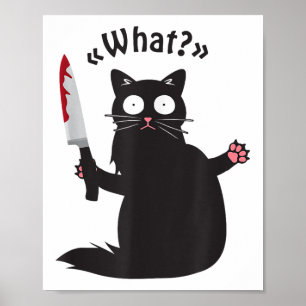 Poster Cat What_ Funny Black Cat Divertido Gato Assassino