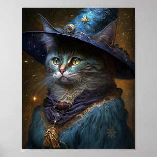 Poster Cat Witch Fantasy Art