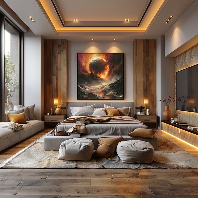 Póster Cataclismo cósmico surrealista (Criador carregado)