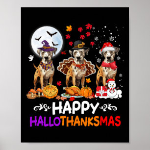 Poster Catahoula Leopard Cachorro de Natal Hallothankmas 