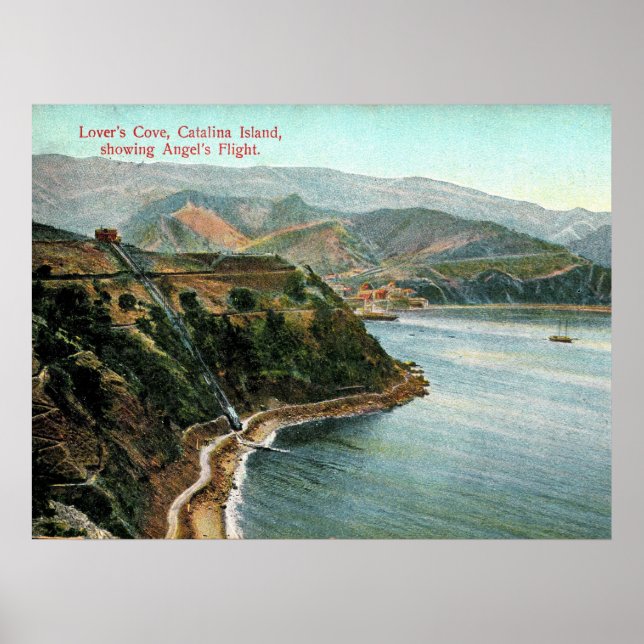 Poster Catalina Island, Lover's Cove, California Vintage (Frente)