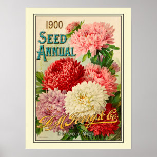 Poster Catálogo de Sementes de Flor de Vintage Gardening