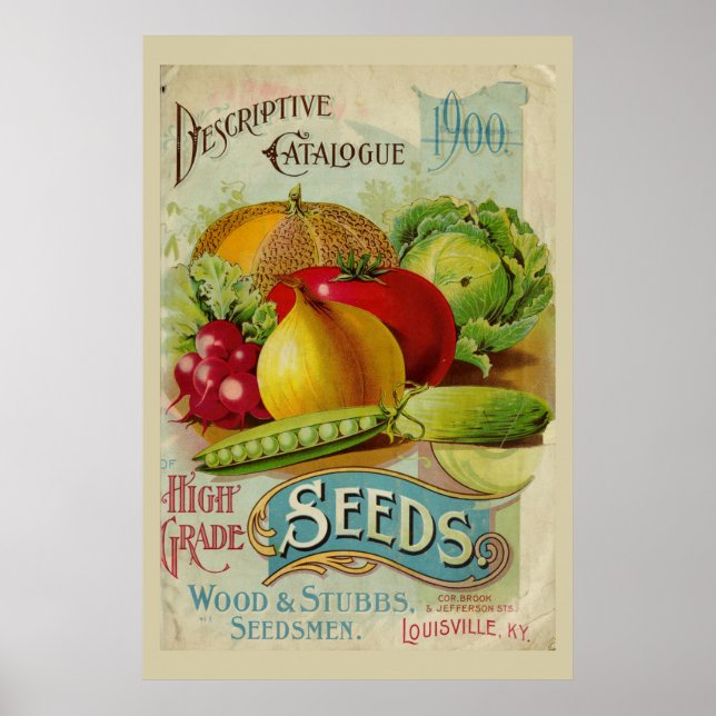 Poster Catálogo de Sementes Vegetais para Jardinagem de V (Frente)