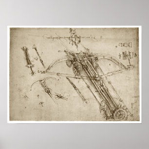 Poster Catapulta, Leonardo da Vinci, 1490