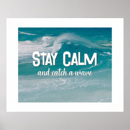 Poster Catar uma citação de onda no oceano