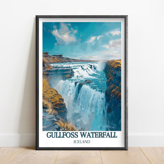 Poster Catarata Gullfoss Islândia Arte - Cartaz Gullfoss 