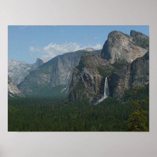Póster Cataratas Bridalveil e Half Dome em Yosemite (Frente)