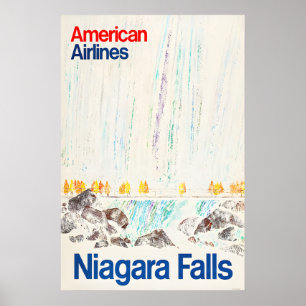Poster Cataratas do Niágara - Cartaz de Viagem Americano