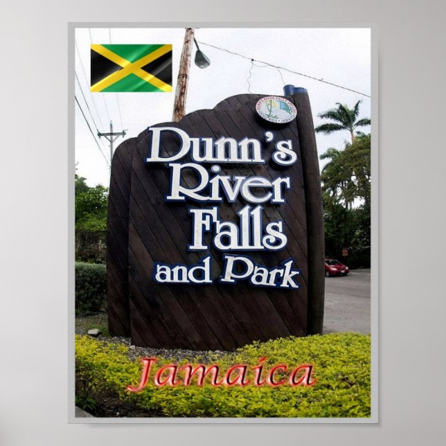 Poster Cataratas e Parque do Rio Dunn - Jamaica - (Frente)