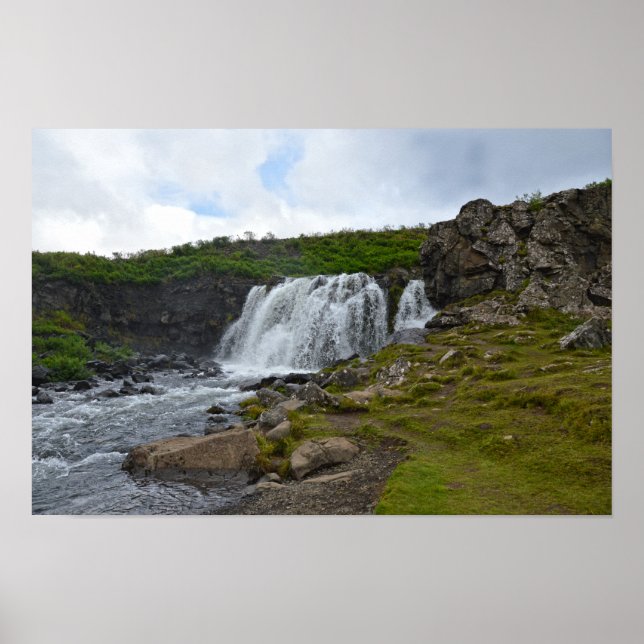 Poster Cataratas Fossarrett, Islândia (Frente)