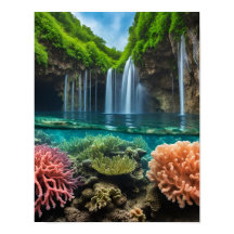 Cataratas tropicais coloridas