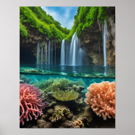 Poster Cataratas tropicais coloridas
