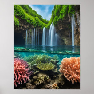 Poster Cataratas tropicais coloridas