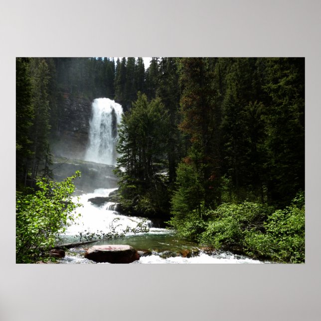 Póster Cataratas Virginia no Parque Nacional Glacier (Frente)