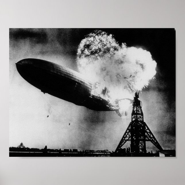Poster Catástrofe de Hindenburg - Explosão de Zeppelin (Frente)