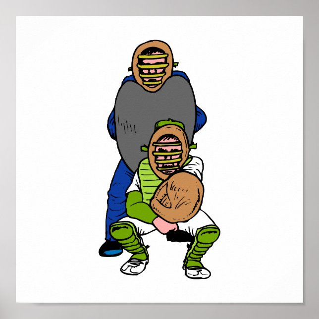 Poster Catcher e Umpire (Frente)