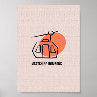 Poster Catching Horizons Teleférico - Montanha Minimalist
