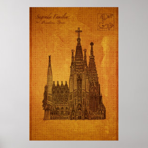 Póster Catedrais: Sagrada Fam�lia, Barcelona