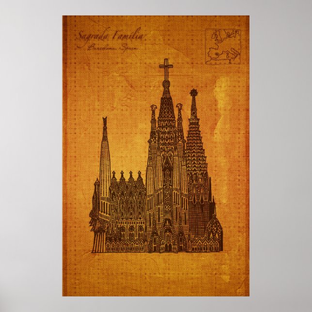 Póster Catedrais: Sagrada Fam � lia, Barcelona (Frente)