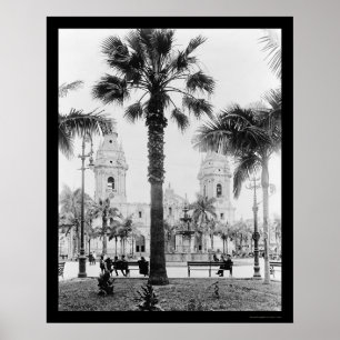 Poster Catedral 1902 de Lima, Peru