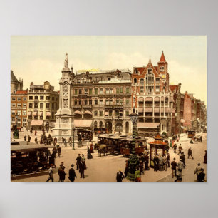 Poster Catedral, Amsterdã, Holanda, Vintage