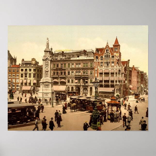 Poster Catedral, Amsterdã, Holanda, Vintage (Frente)