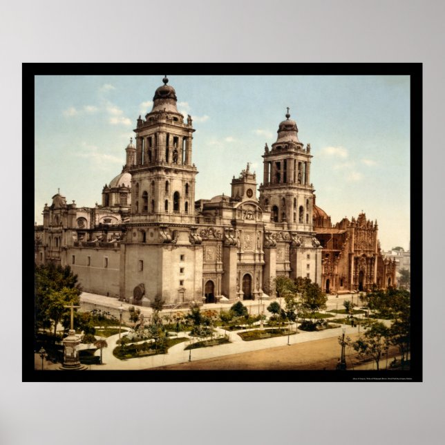 Poster Catedral da Cidade do México, 1899 (Frente)