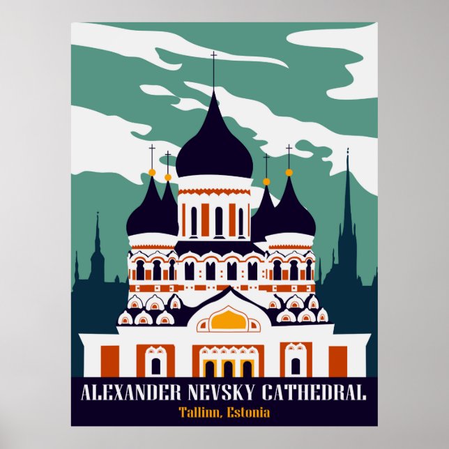 Poster Catedral de Alexander Nevsky, Tallinn, Estônia (Frente)