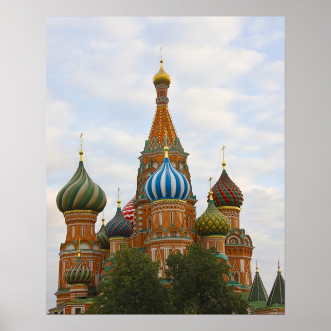 Póster Catedral de Basil na Praça Vermelha, Moscou (Frente)